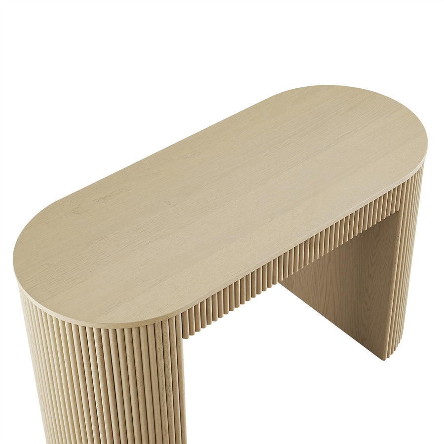 Maru 1-Drawer Writing Desk, Greige Oak