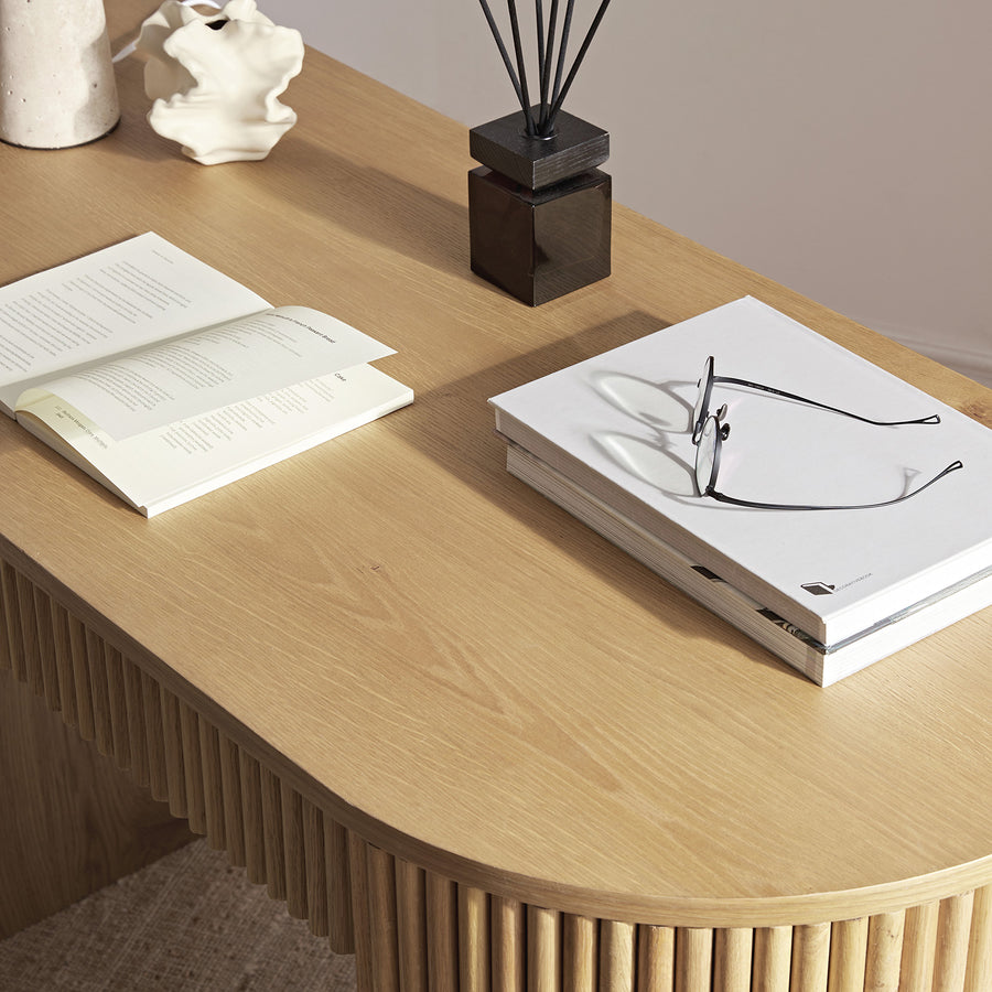 Maru 1-Drawer Writing Desk, Oak