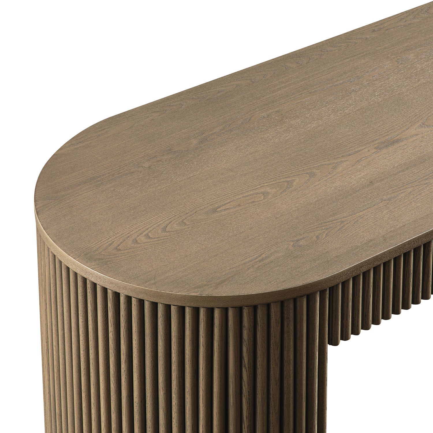 Maru 1-Drawer Writing Desk, Silver Oak