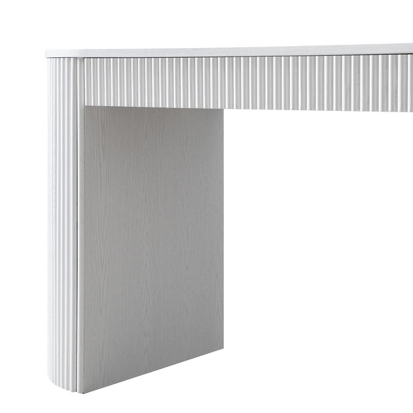 Maru 1-Drawer Writing Desk, Washed White