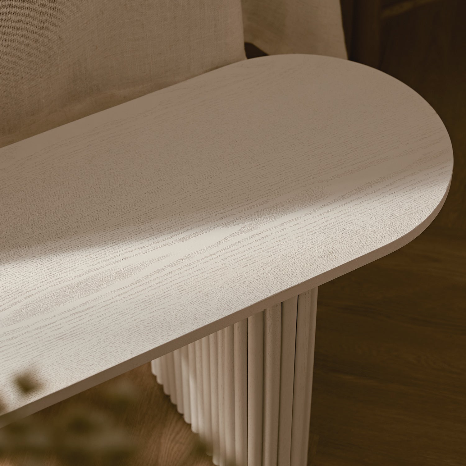 Maru 150cm Dining Bench, Washed White