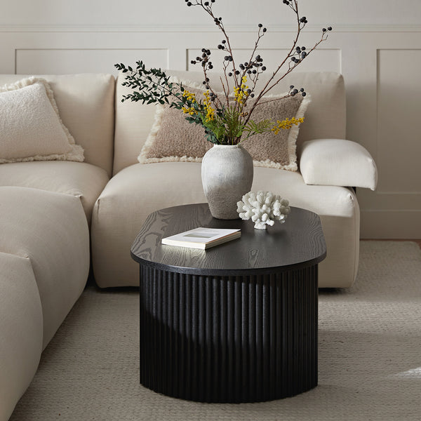 Maru Oval Coffee Table, Black - daals