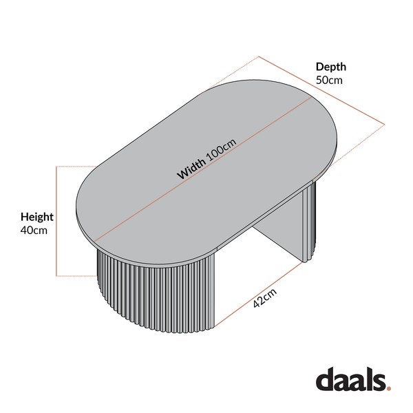 Maru Oval Coffee Table, Silver Oak