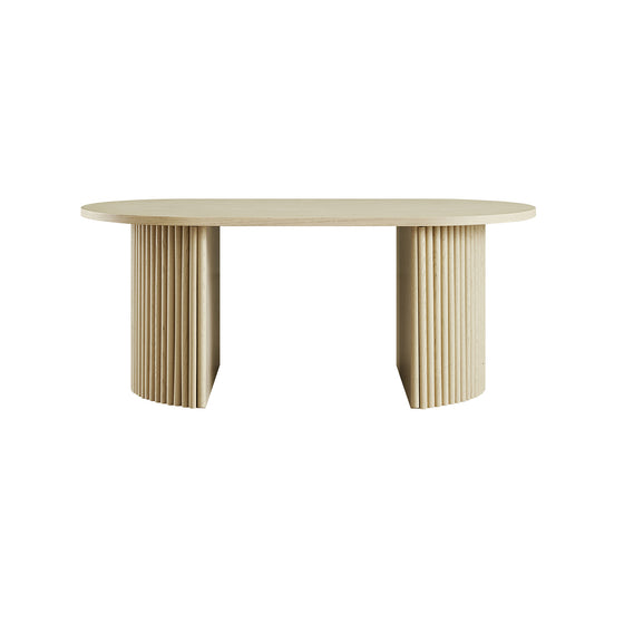 Maru Oval Coffee Table, Greige Oak