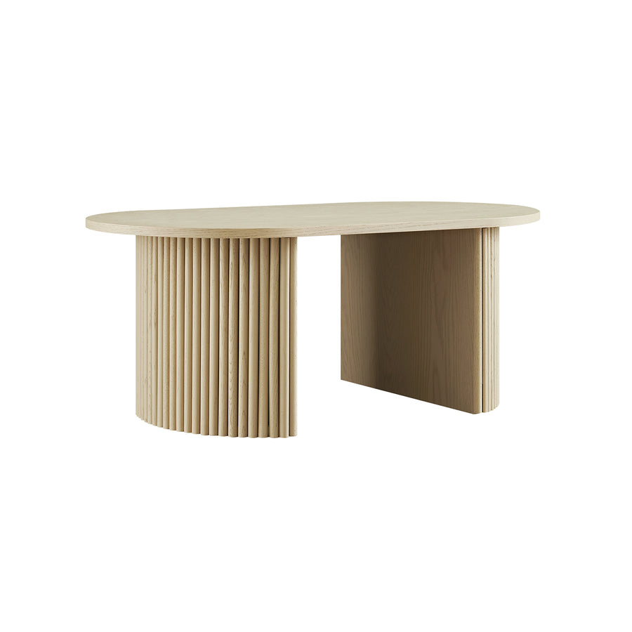 Maru Oval Coffee Table, Greige Oak