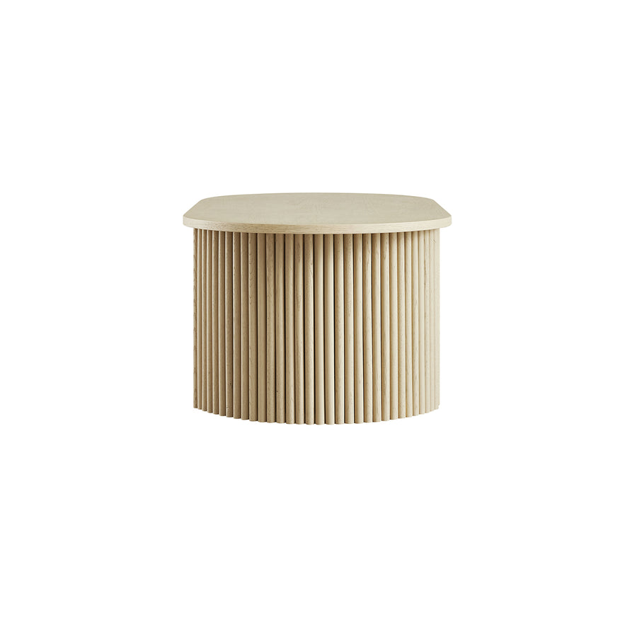 Maru Oval Coffee Table, Greige Oak