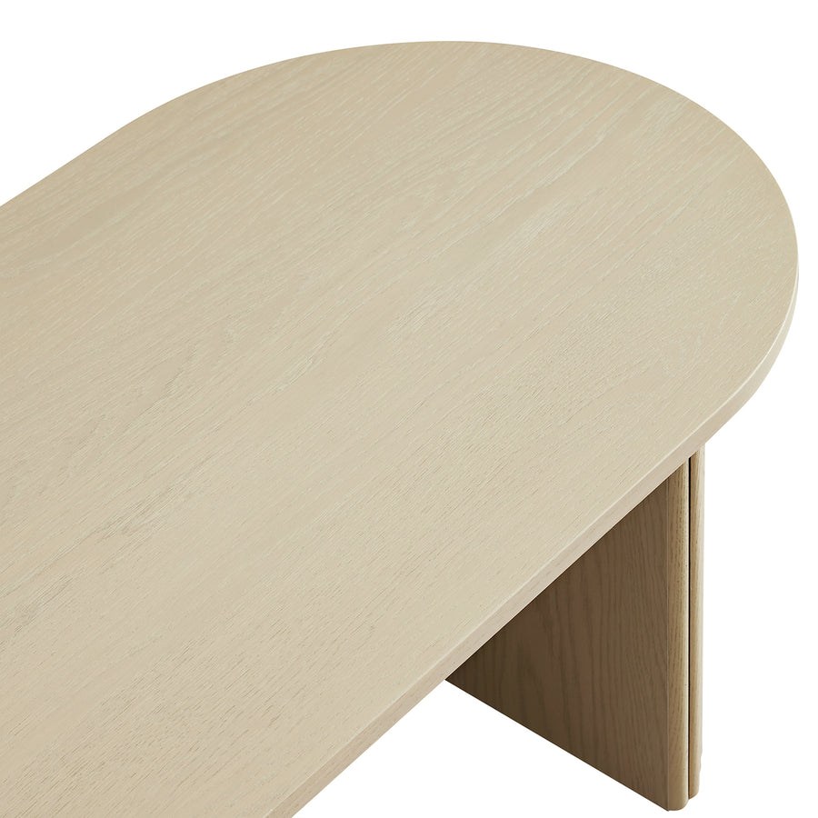 Maru Oval Coffee Table, Greige Oak
