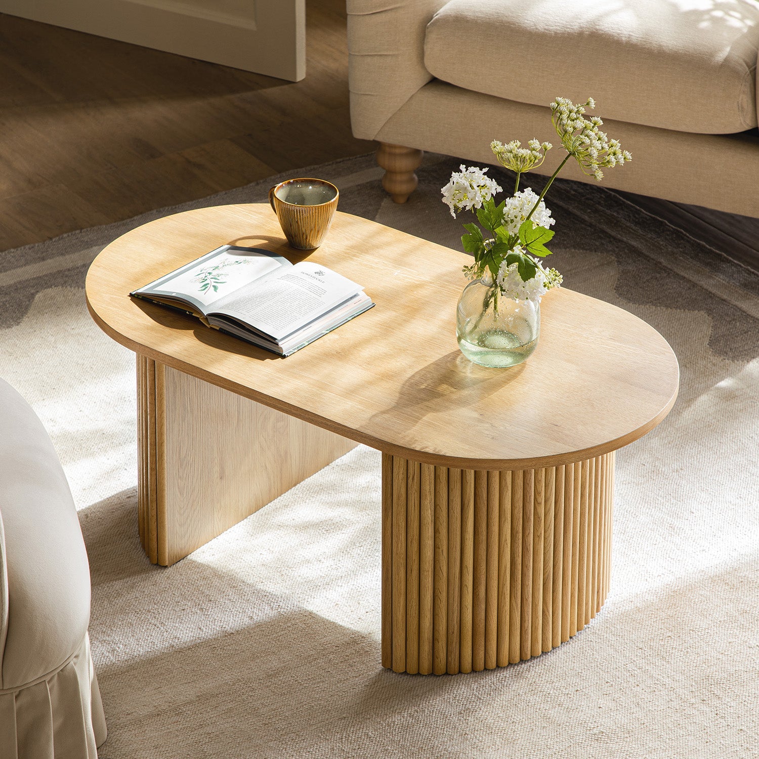 Maru Oval Coffee Table, Oak | daals