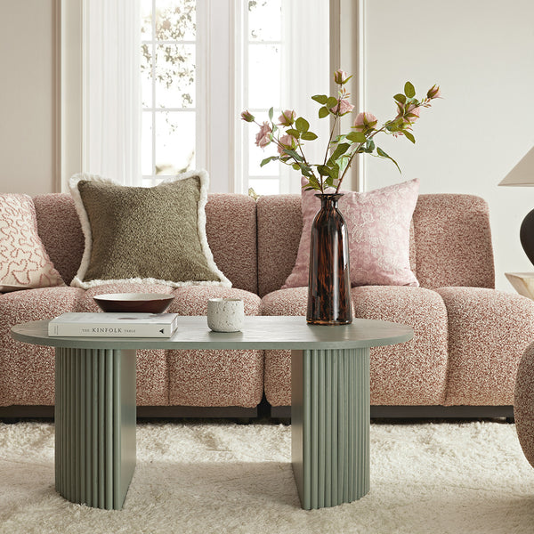 Maru Oval Coffee Table, Sage Green