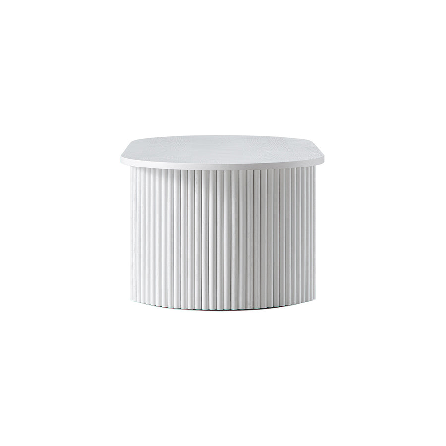 Maru Oval Coffee Table, Washed White