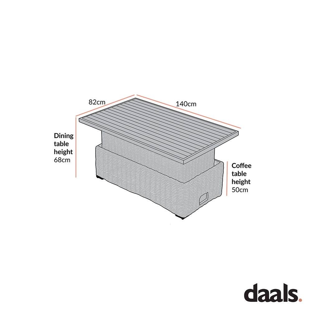 Outdoor Rising Table Bellagio Wicker Outdoor Rising Table, Natural | daals