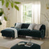 Daphnis Aegean Blue Velvet Sofa, Grande Chaise Sofa Left Hand Facing - daals