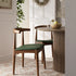 Arley Set of 2 Beech Wood Dining Chairs, Light Walnut and Olive Green