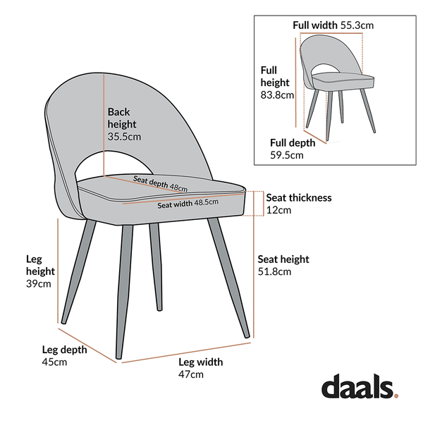 Oakley Set of 2 Teal Velvet Upholstered Dining Chairs with Contrast Piping - daals