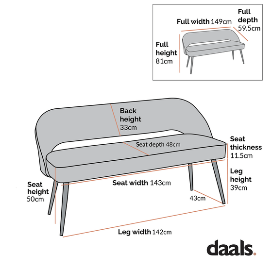 Oakley Dark Green Velvet Upholstered 3 Seater Dining Bench with Contrast Piping