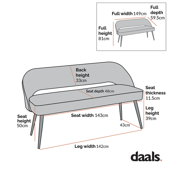 Oakley Dark Green Velvet Upholstered 3 Seater Dining Bench with Contrast Piping