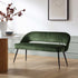 Oakley Dark Green Velvet Upholstered 3 Seater Dining Bench with Contrast Piping - daals