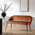 Oakley Orange Velvet Upholstered 3 Seater Dining Bench with Contrast Piping - daals