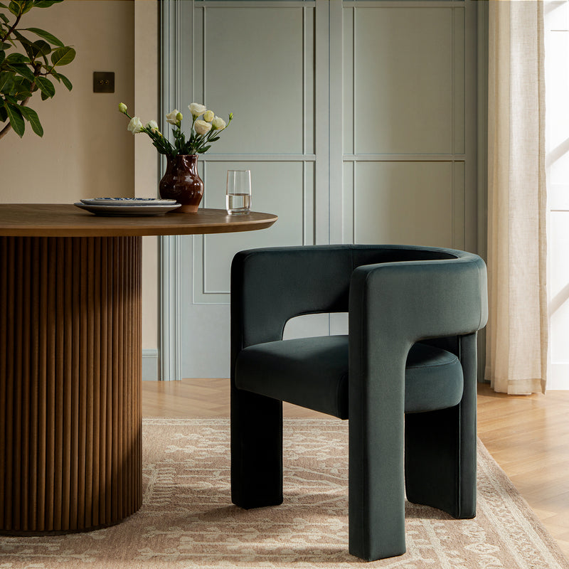 Greenwich Aegean Blue Velvet Dining Chair - daals