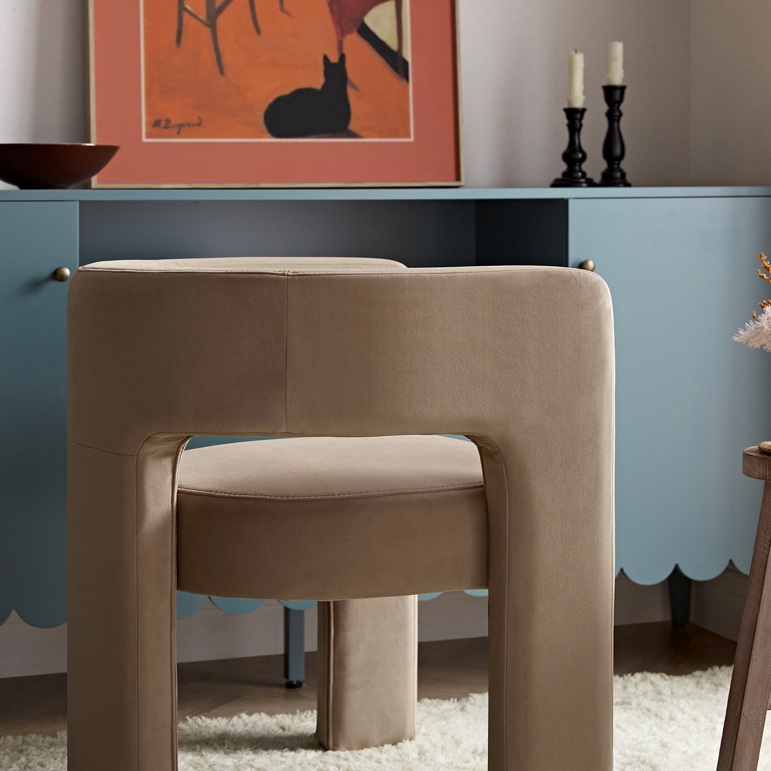 Greenwich Camel Velvet Dining Chair