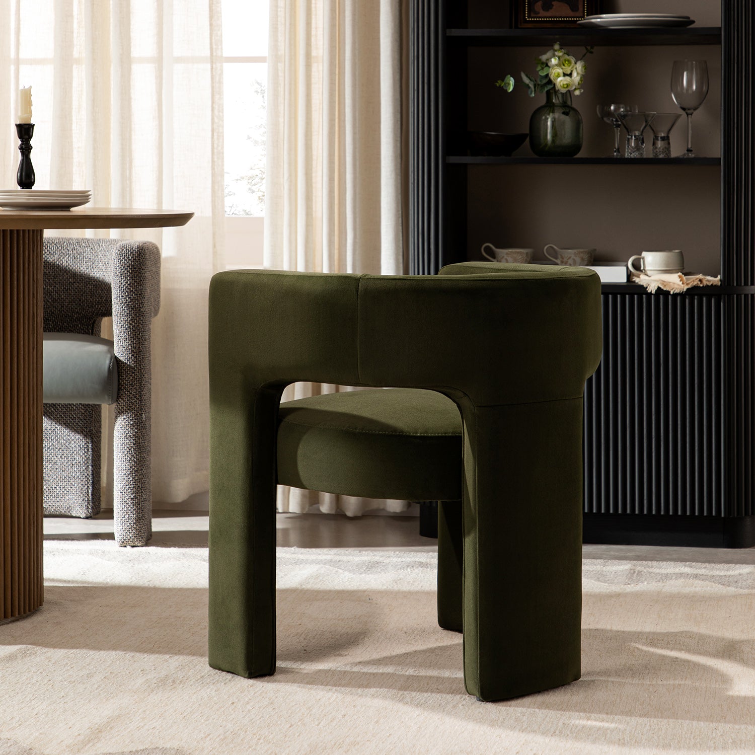 Greenwich Moss Green Velvet Dining Chair