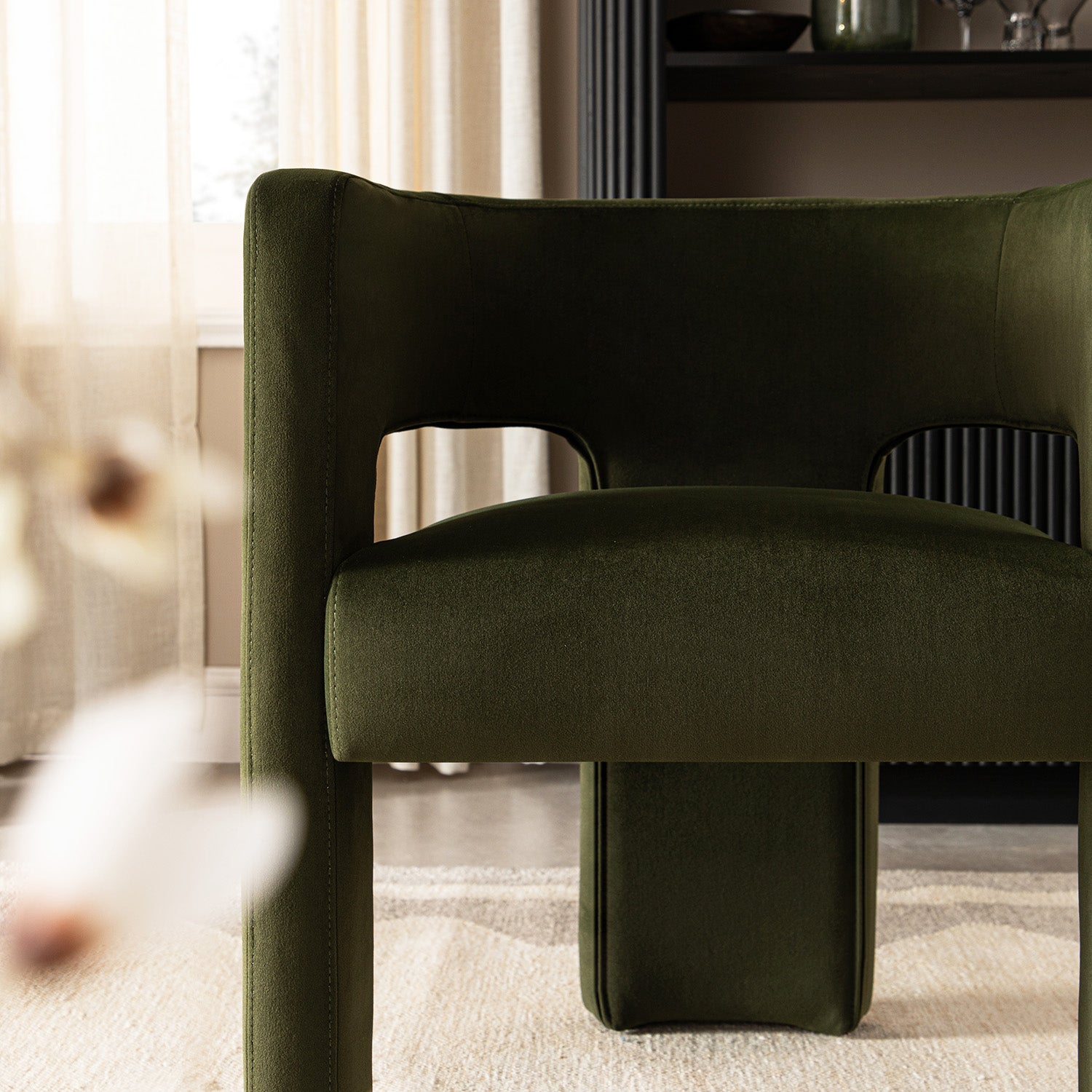 Greenwich Moss Green Velvet Dining Chair
