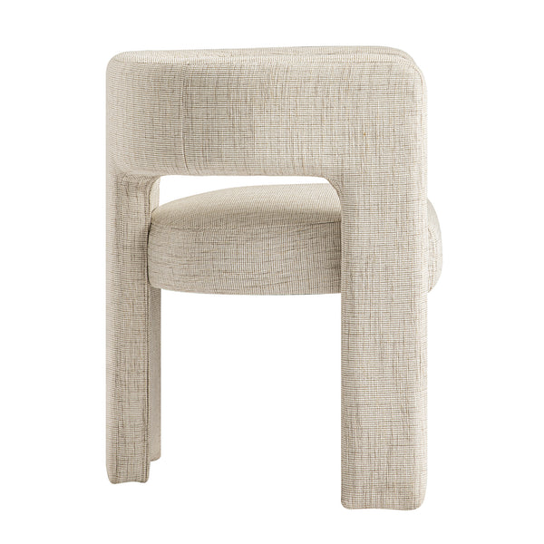 Greenwich Oatmeal & Beige Woven Textured Fabric Dining Chair