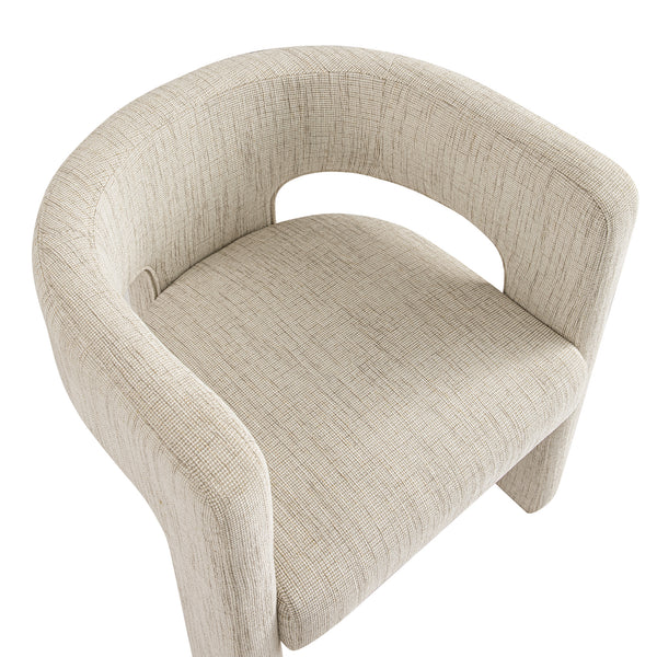 Greenwich Oatmeal & Beige Woven Textured Fabric Dining Chair