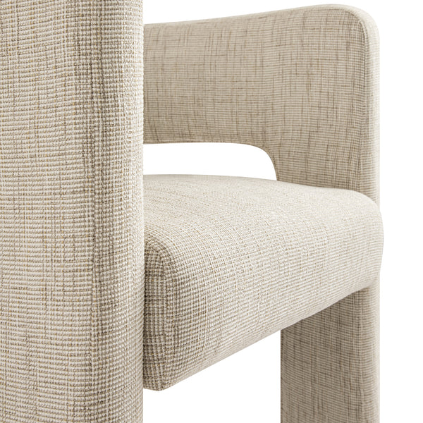 Greenwich Oatmeal & Beige Woven Textured Fabric Dining Chair