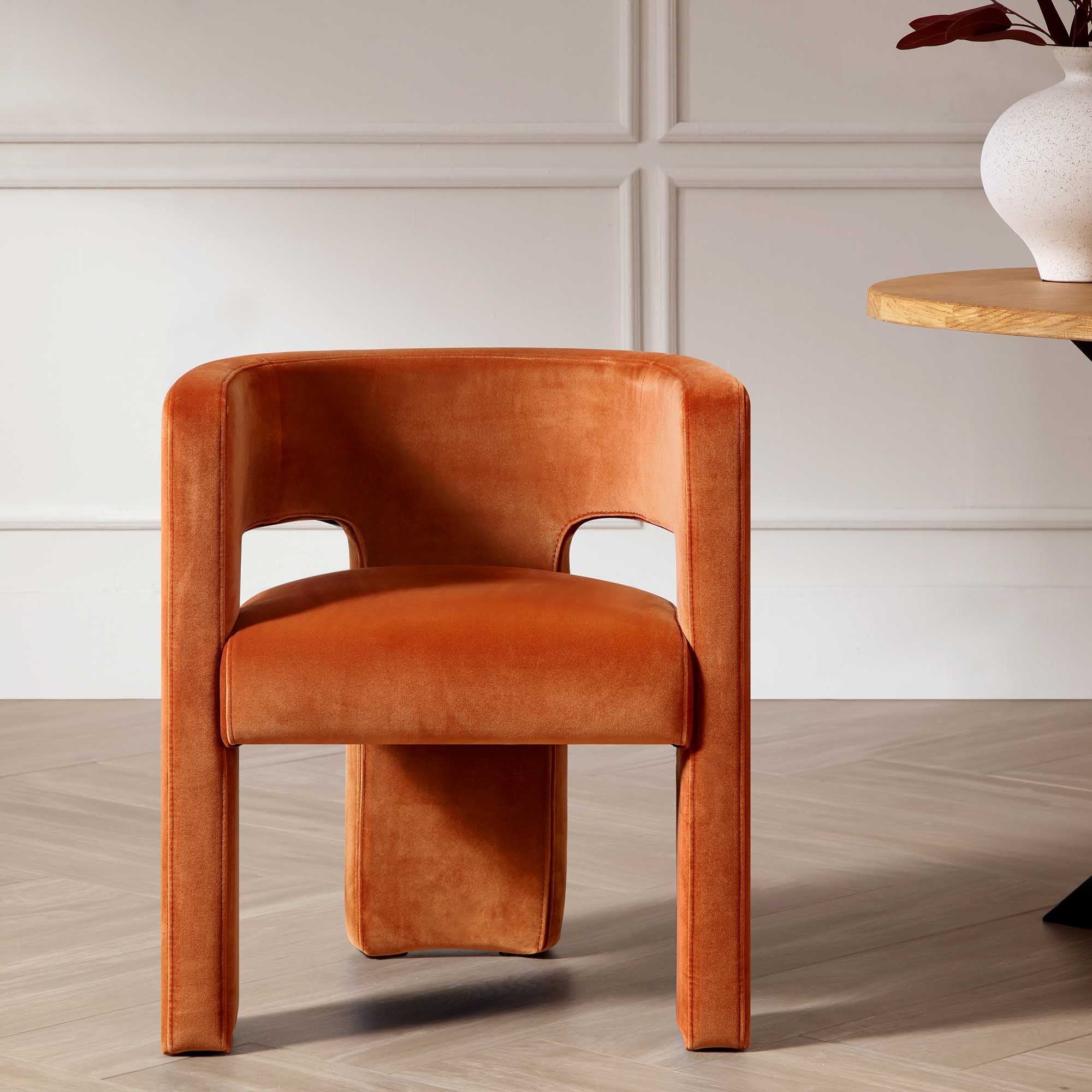 Greenwich Rust Velvet Dining Chair | daals