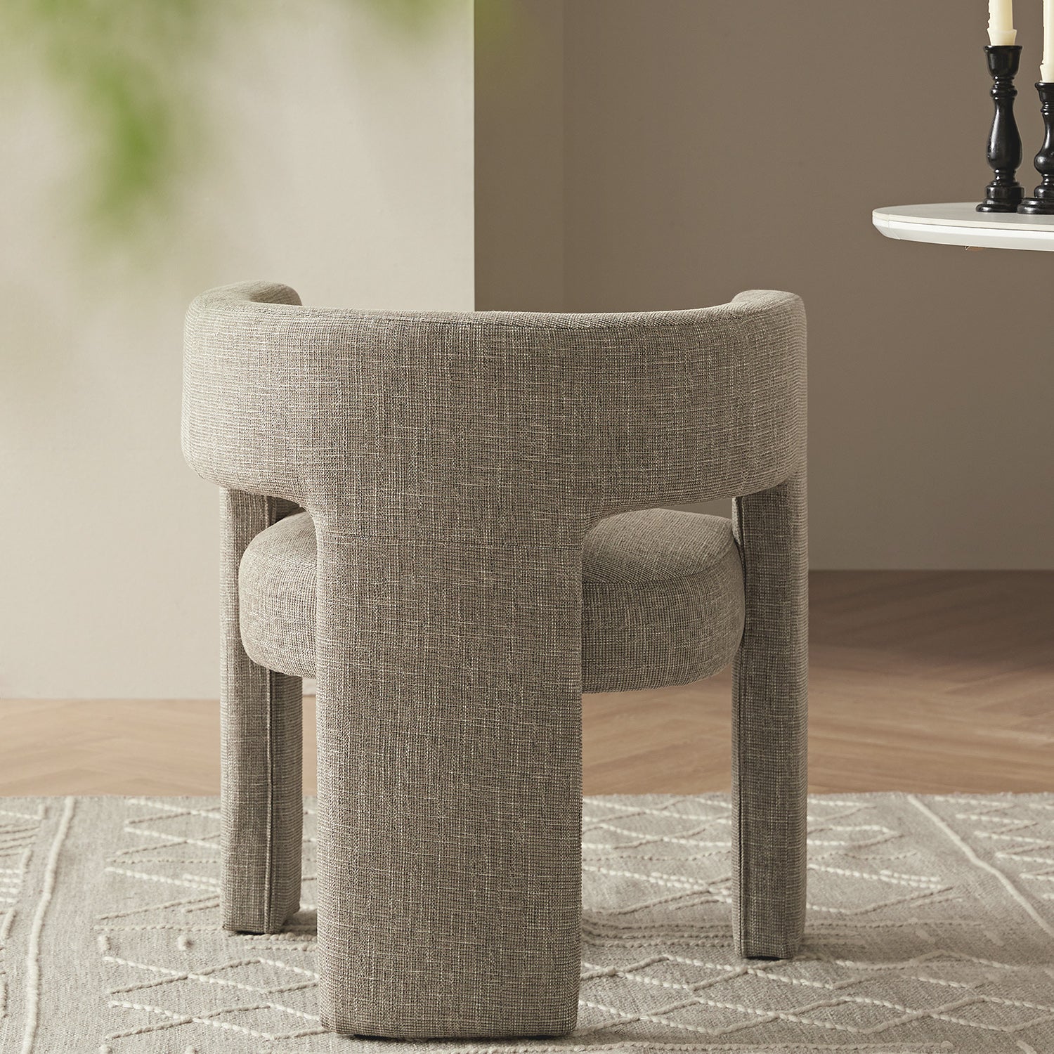 Greenwich Wheat Woven Textured Fabric Dining Chair