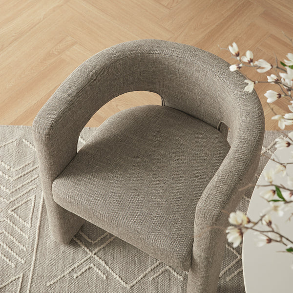 Greenwich Wheat Woven Textured Fabric Dining Chair
