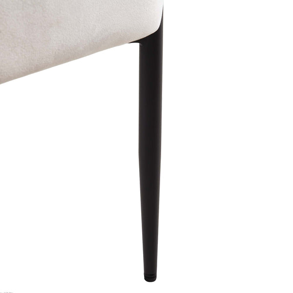 Fulbourn Champagne Velvet Dining Chair with Black Legs daals