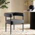 Fulbourn Charcoal Boucle Dining Chair with Black Metal Legs - daals