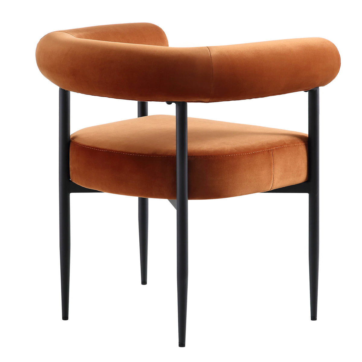 Rest Color Chair Fulbourn Rust Velvet Dining Chair with Black Legs | daals