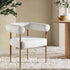 Fulbourn White Boucle Dining Chair with Natural Wood Effect Legs - daals