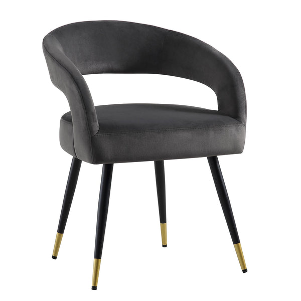 Laurel Wave Charcoal Velvet Set of 2 Dining Chairs