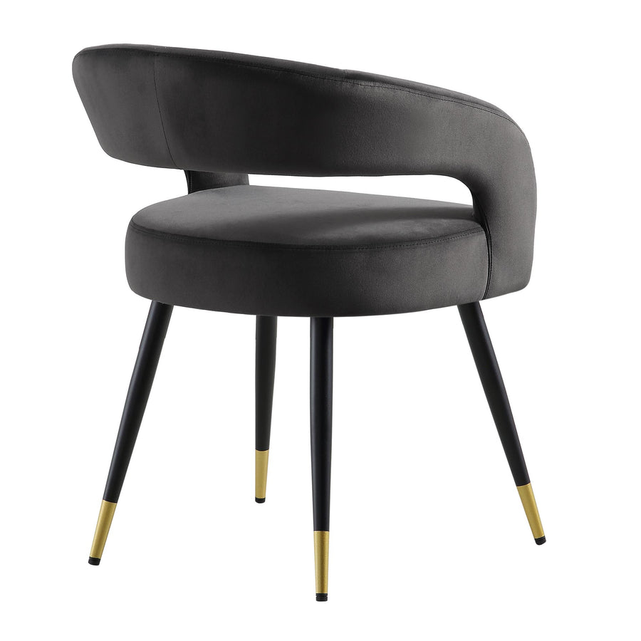 Laurel Wave Charcoal Velvet Set of 2 Dining Chairs