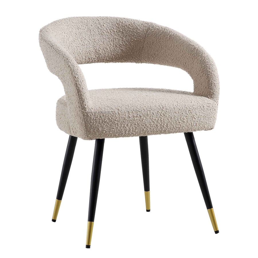 Laurel Wave Taupe Boucle Set of 2 Dining Chairs