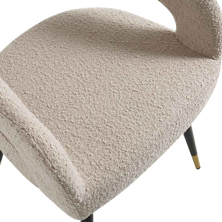 Laurel Wave Taupe Boucle Set of 2 Dining Chairs