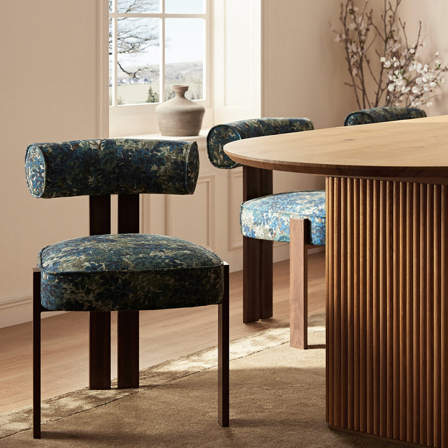 Ophelia Julian Linen Blend Patterned Dining Chair