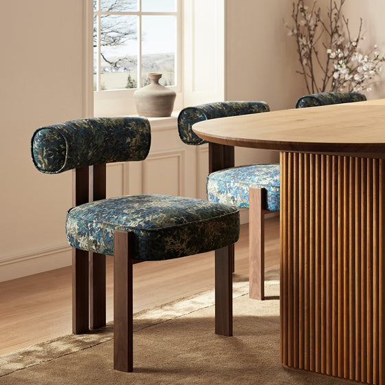 Ophelia Julian Linen Blend Patterned Dining Chair