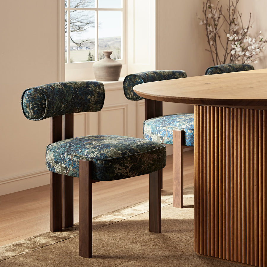 Ophelia Julian Linen Blend Patterned Dining Chair
