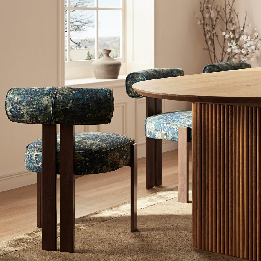 Ophelia Julian Linen Blend Patterned Dining Chair