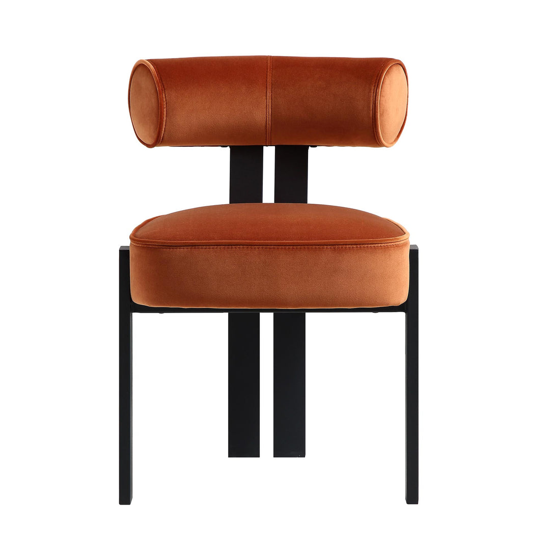 Ophelia Rust Velvet Dining Chair | daals