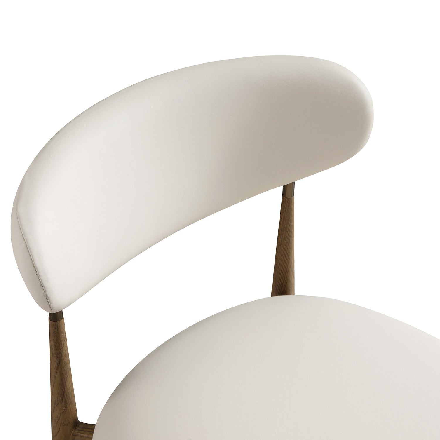 Dagmar Set of 2 Dining Chairs, Beige Faux Leather | Silver Oak Frame