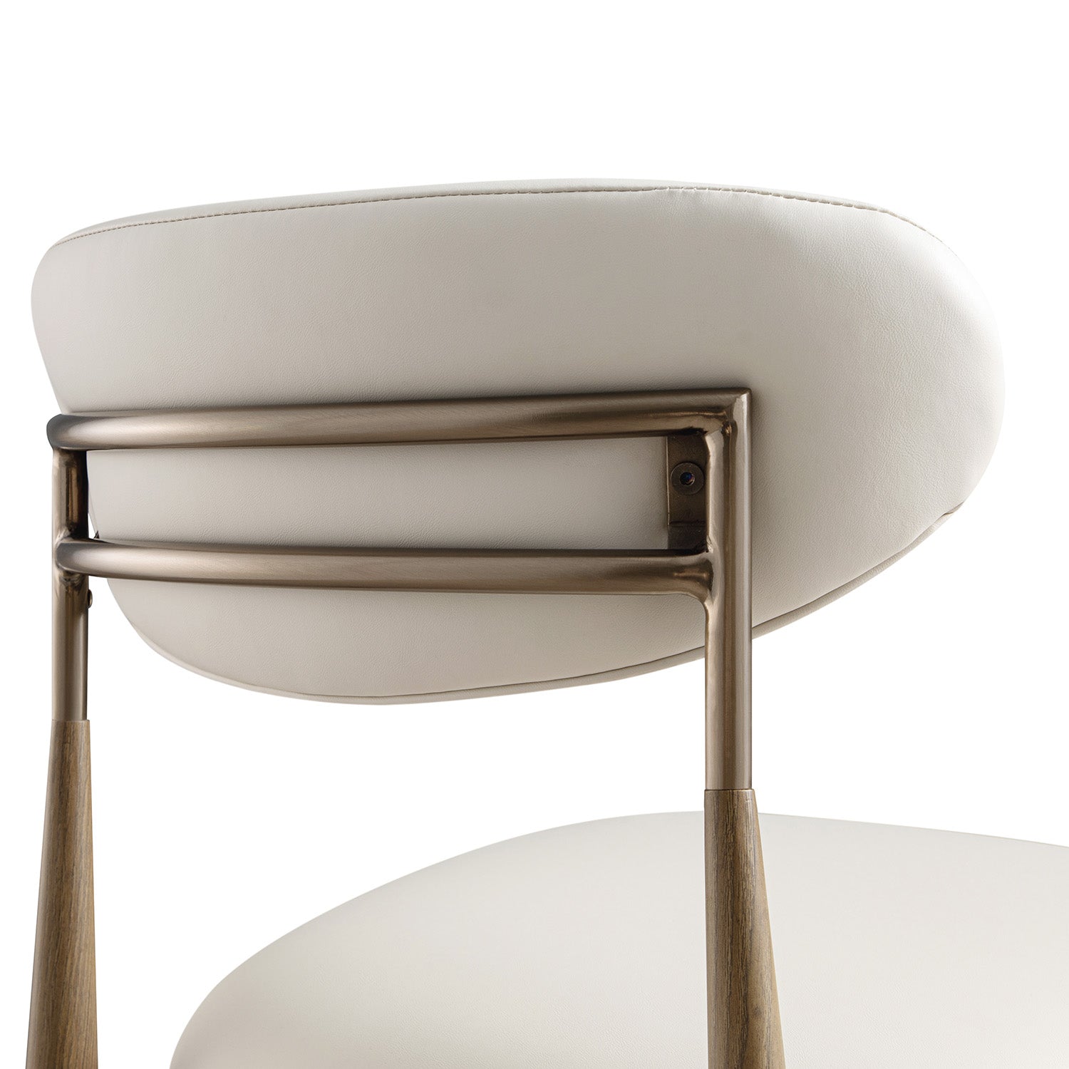 Dagmar Set of 2 Dining Chairs, Beige Faux Leather | Silver Oak Frame