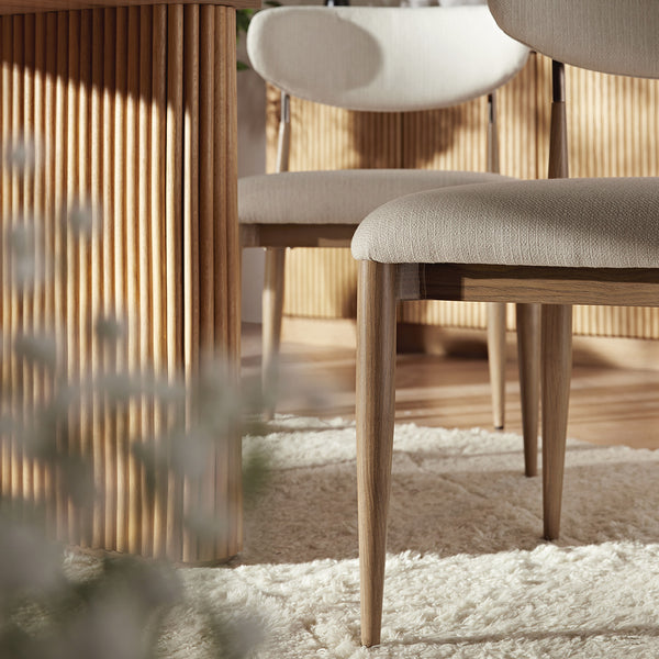 Dagmar Set of 2 Dining Chairs, Ivory Weave | Natural Frame