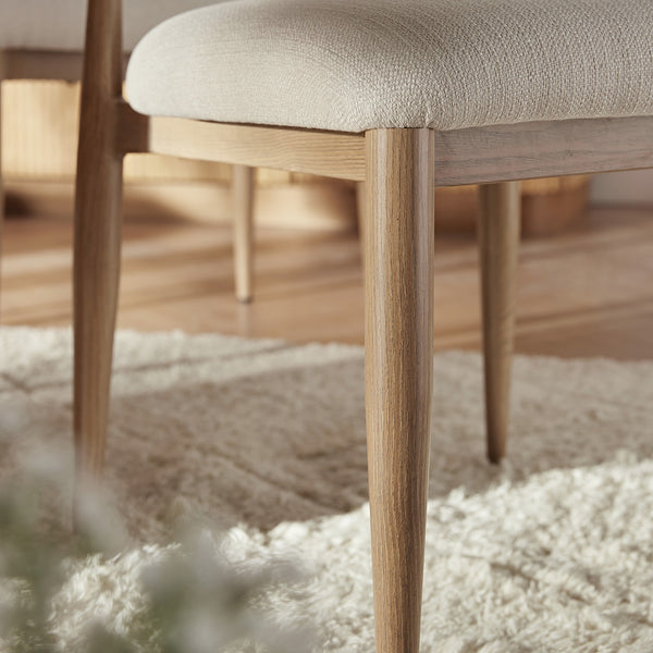 Dagmar Set of 2 Dining Chairs, Ivory Weave | Natural Frame