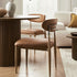 Dagmar Set of 2 Dining Chairs, Chestnut Faux Leather | Natural Frame - daals